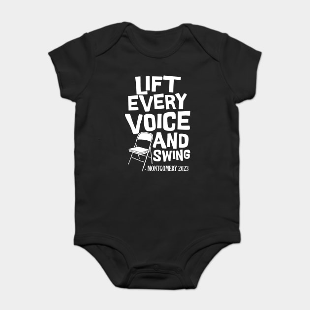 Lift Every Voice and Swing Montgomery White Chair Baby Bodysuit by The WYLD Tribe